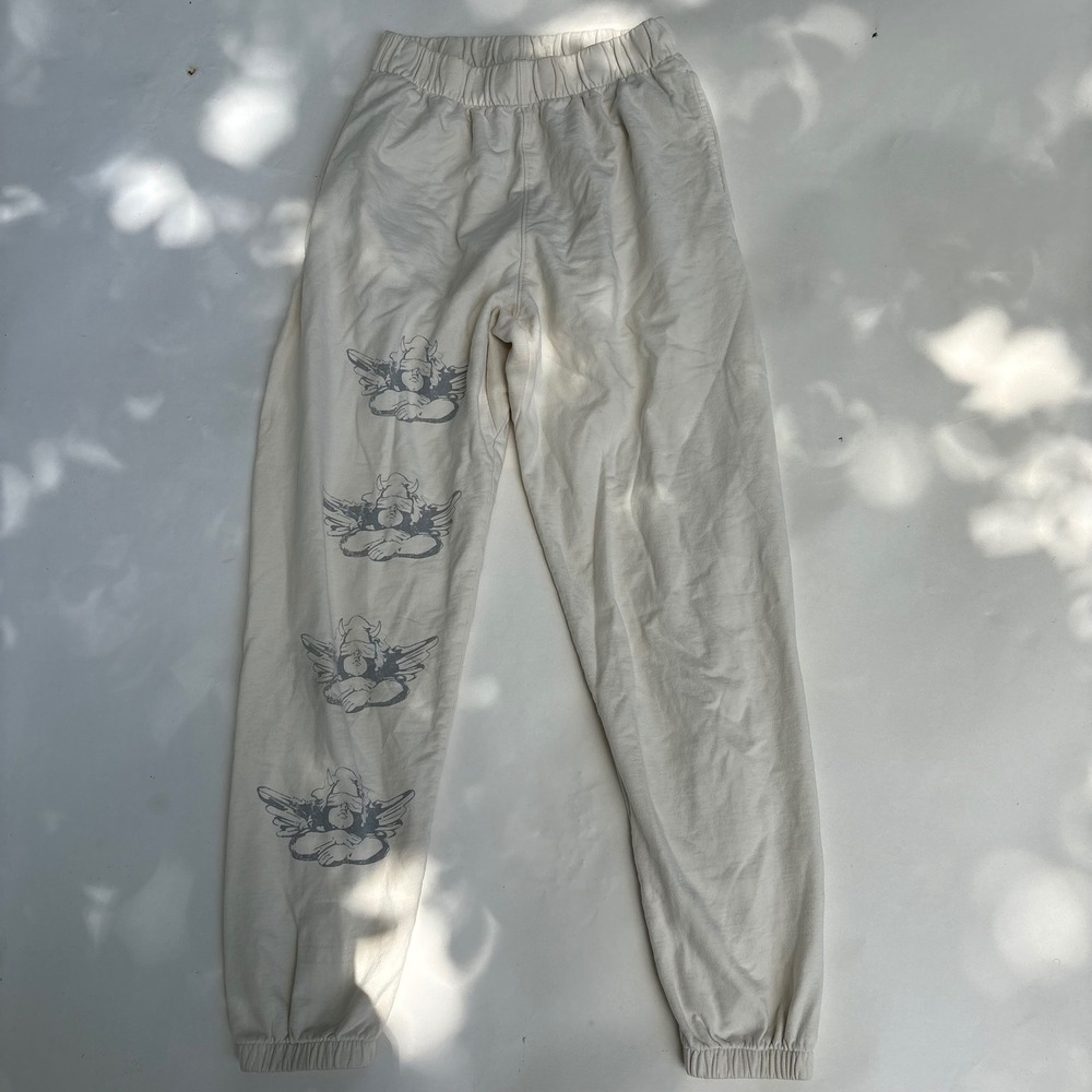 Boys Lie Cream Graphic Cherub Angel Sweatpants Joggers Womens Small Cotton